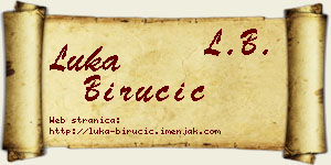 Luka Birucić vizit kartica